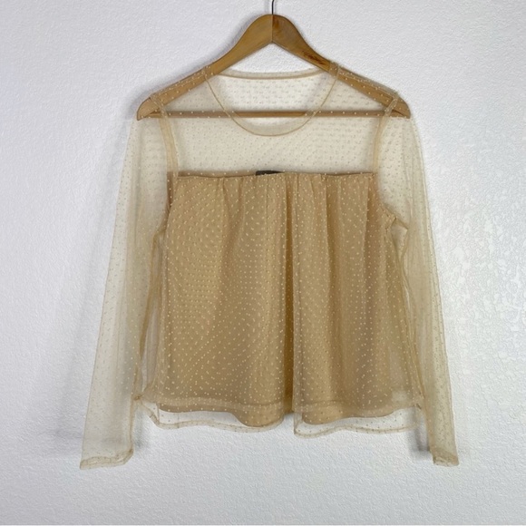 Banana Republic Beige Tiered Tulle Top Blouse - Picture 8 of 8